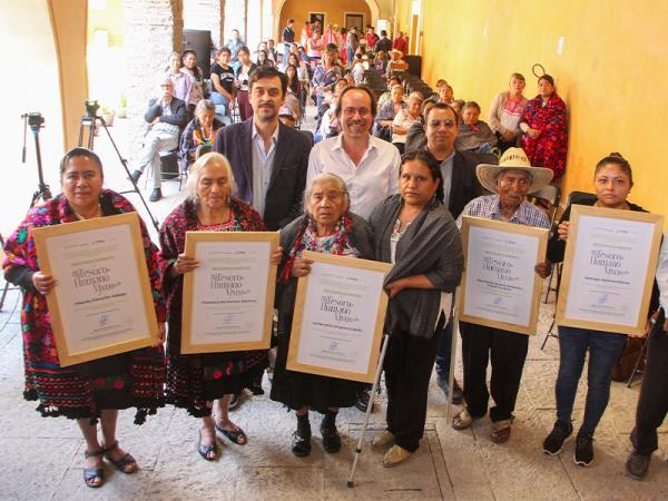 Otorga gobierno estatal seis nombramientos de Tesoros Humanos Vivos 2024