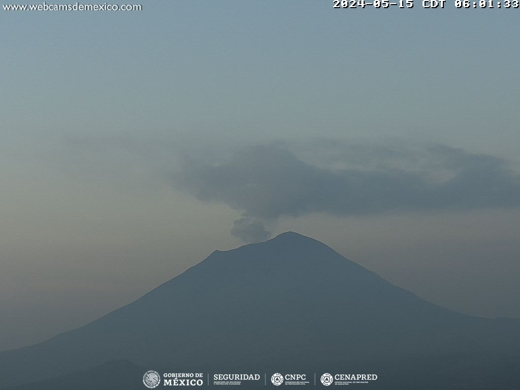 Popocatépetl, en calma; registra sismo y 30 exhalaciones