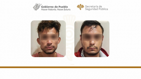Caen dos sujetos con 55 dosis de cristal en calles de Puebla capital