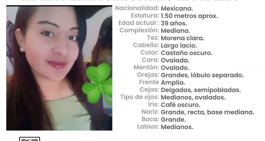 Margarita de 39 años desapareció en la colonia de Lomas de Coatepec