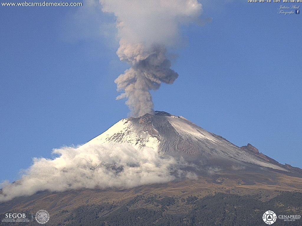 Registra explosión el Popocatépetl esta mañana