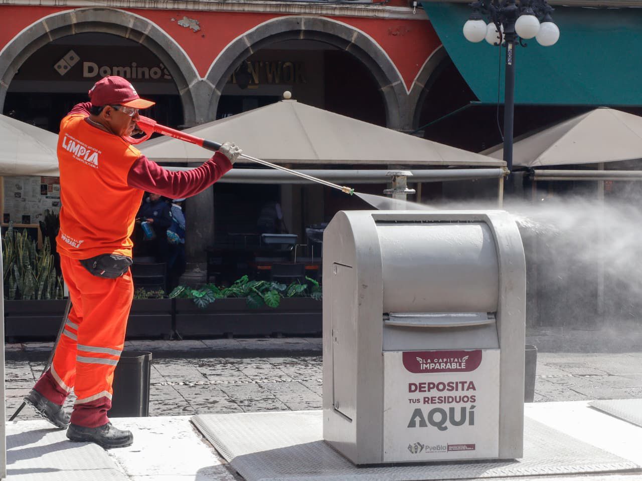 Refuerza Puebla limpieza en el Centro Histórico con una intervención integral