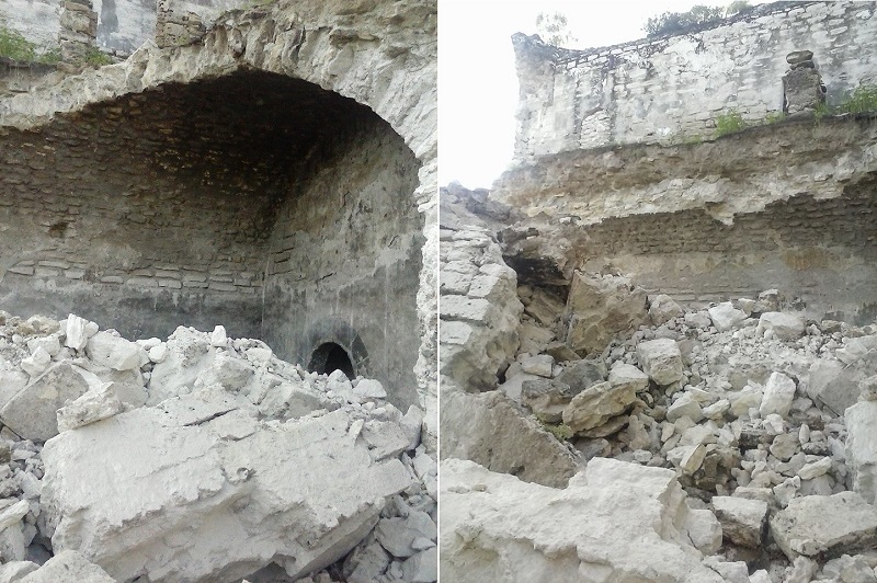 Lluvias dañan ruinas del exconvento dominico de Tepexi