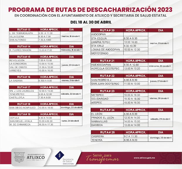 Inicia descacharrización 2023 en Atlixco, revisa cuando pasará por tu casa