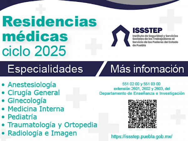 Iniciará ISSSTEP primer periodo de ingreso a residencias médicas 2024-2025