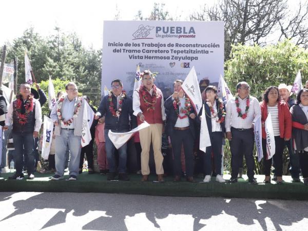 Céspedes inicia reconstrucción de la carretera Azumbilla-Tlacotepec