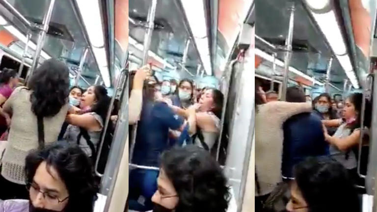 VIDEO Ya se hizo costumbre, mujeres pelean por un asiento en el Metro de la CDMX