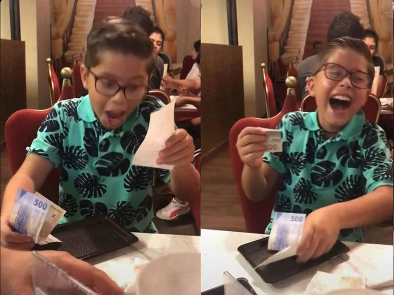 VIDEO Niño invita a su papá a comer y así reacciona cuando le llevan la cuenta