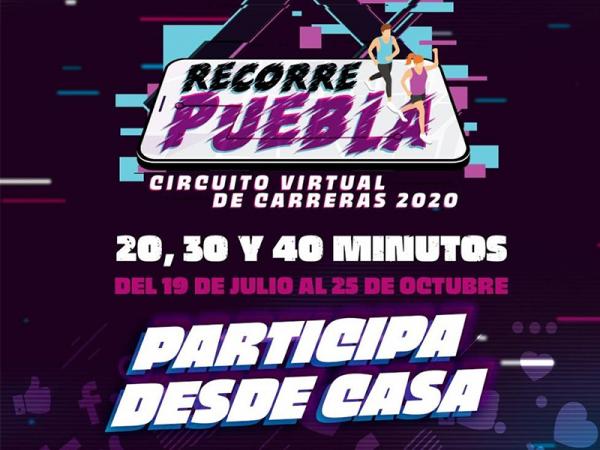 Hoy arranca primera carrera virtual Recorre Puebla 2020