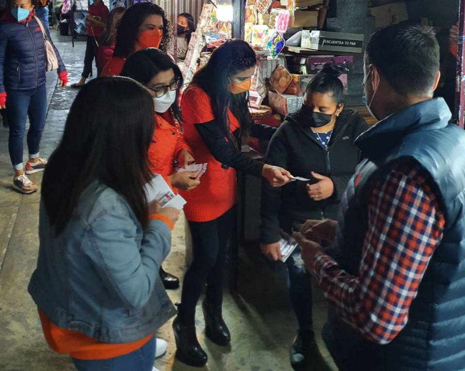 Ayuntamiento de Puebla realiza activismo contra la no violencia contra mujeres