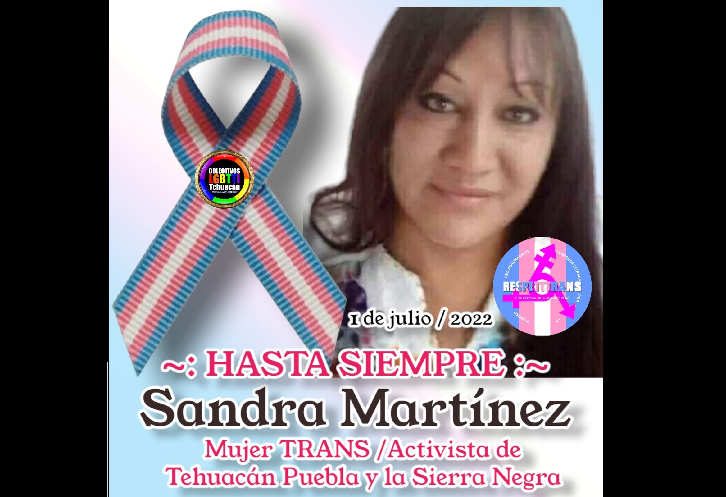 Fallece Sandra, activista de mujeres Transexuales de Tehuacán y Sierra Negra 
