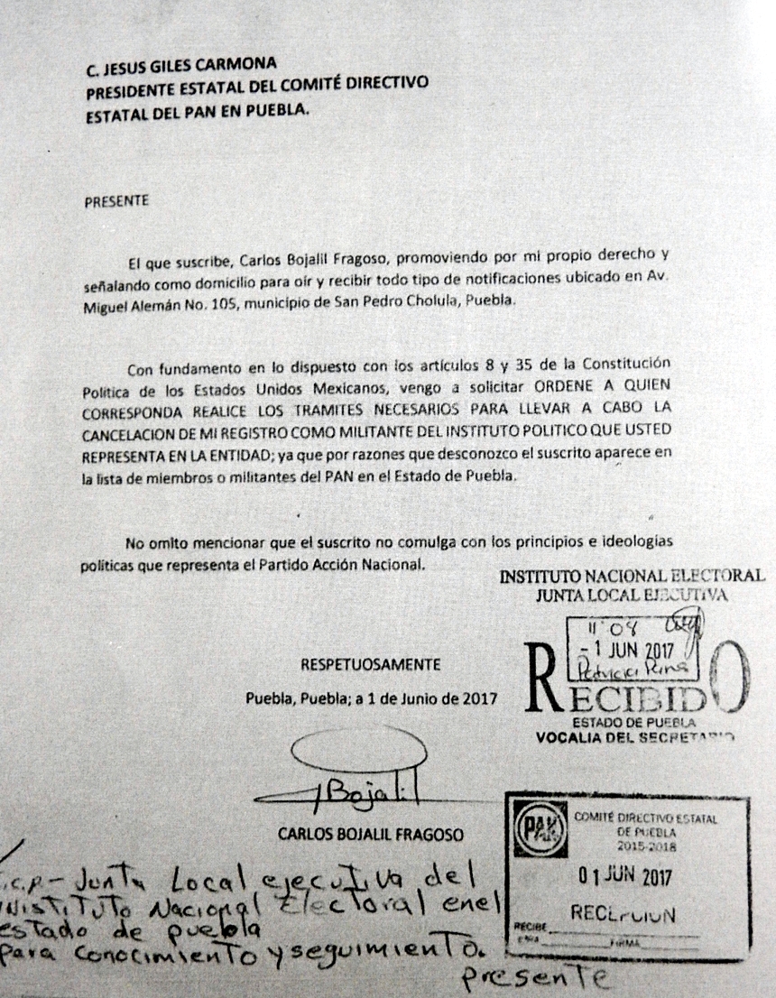 Denuncian afiliaciones indebidas al PAN en San Pedro Cholula