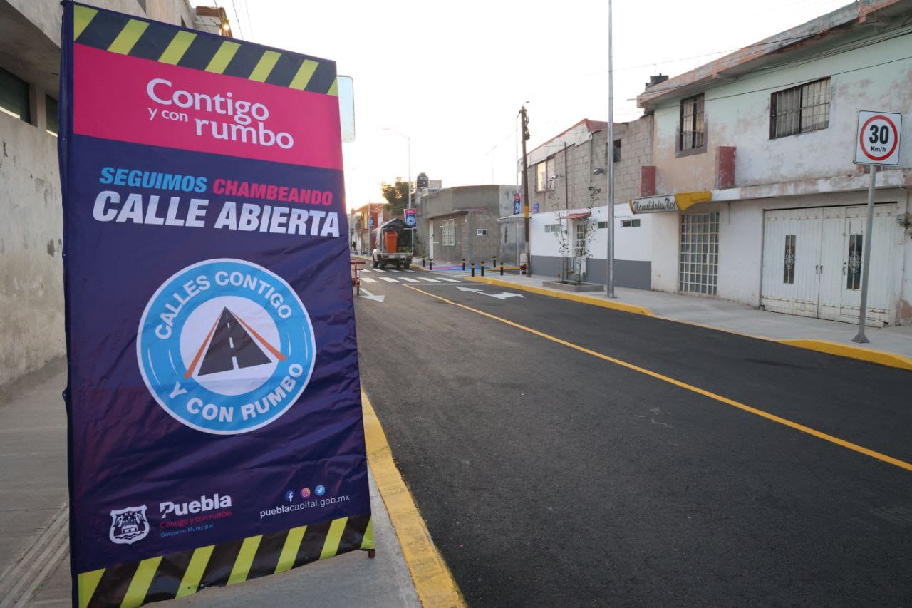 Ayuntamiento de Puebla inaugura calle 103 a oriente tras su rehabilitación