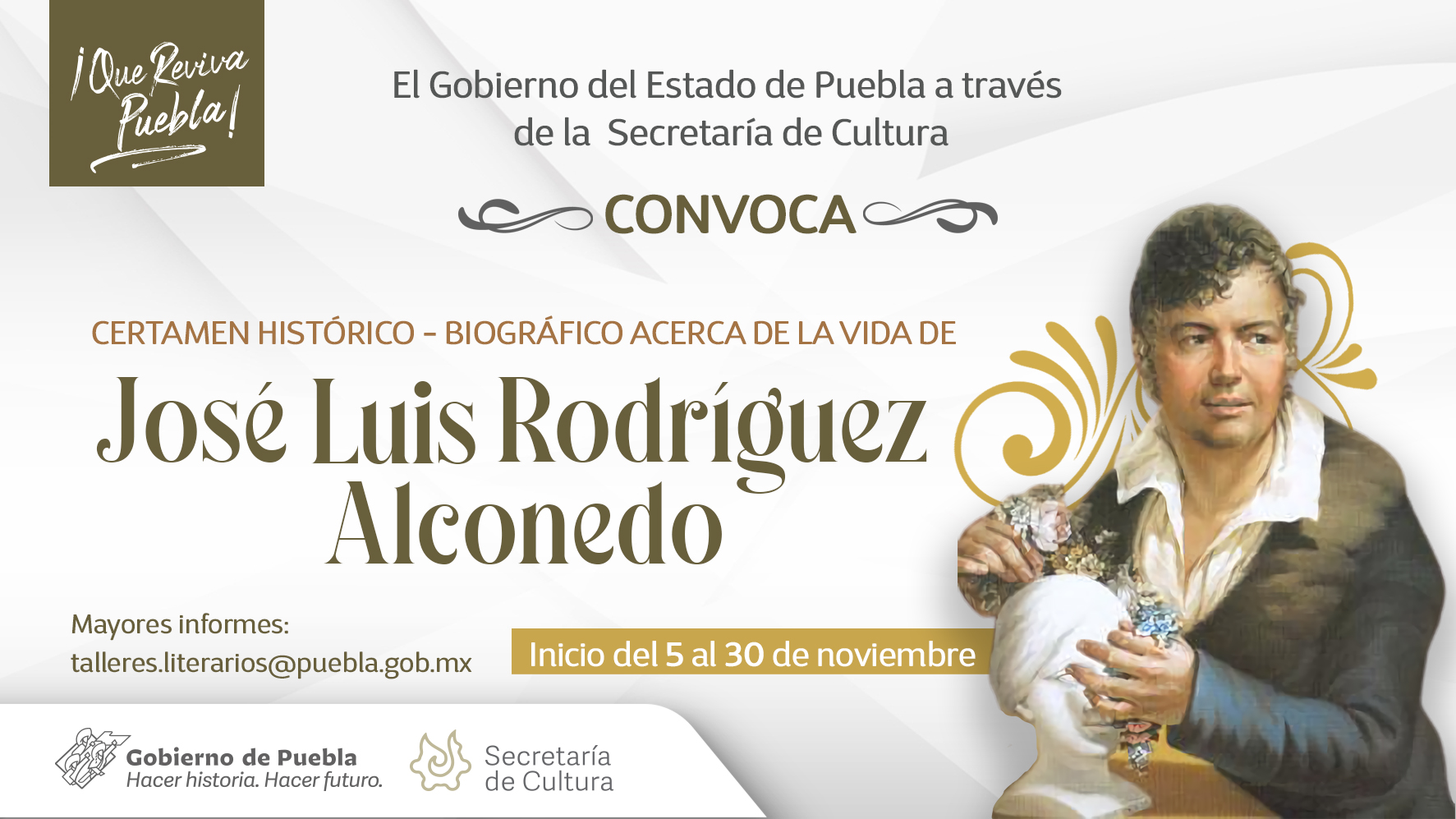 Invitan a poblanos al Certamen Histórico-Biográfico del pintor Rodríguez Alconedo
