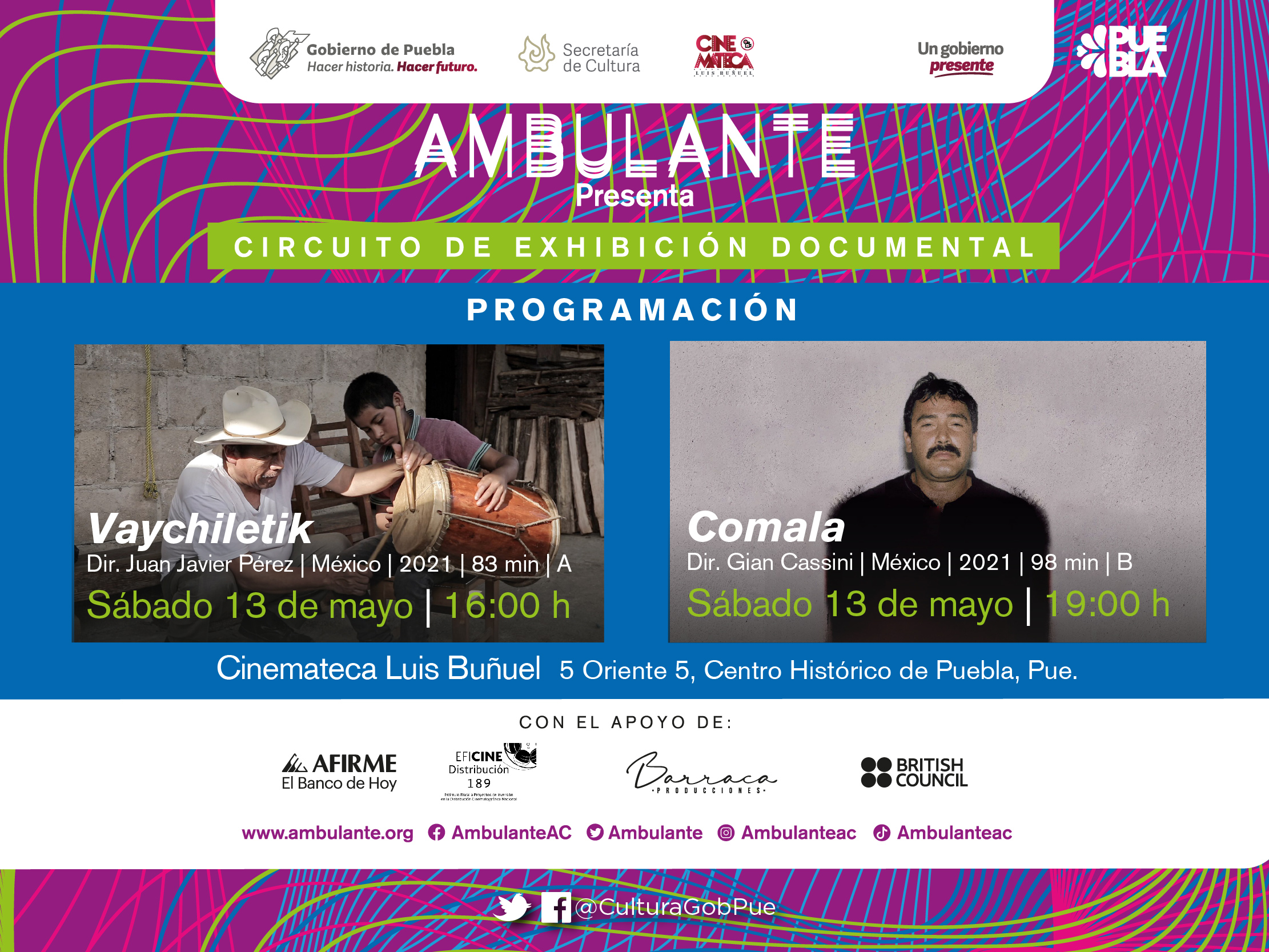 Será Puebla sede del circuito de exhibición documental Ambulante: Cultura