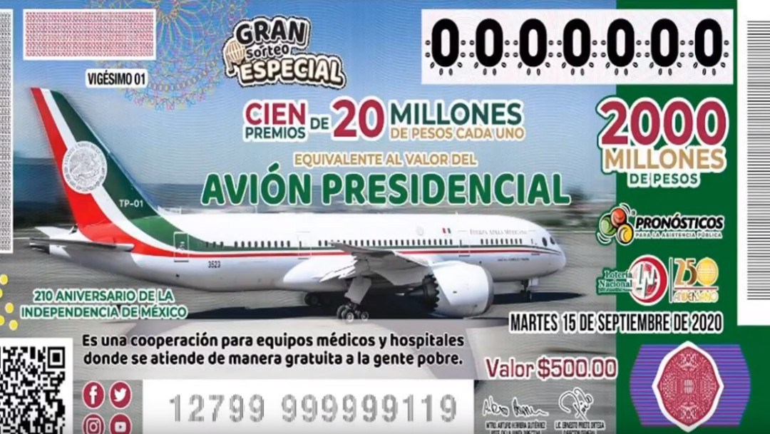 Sí se rifará el avión presidencial, pero premio será en dinero: AMLO