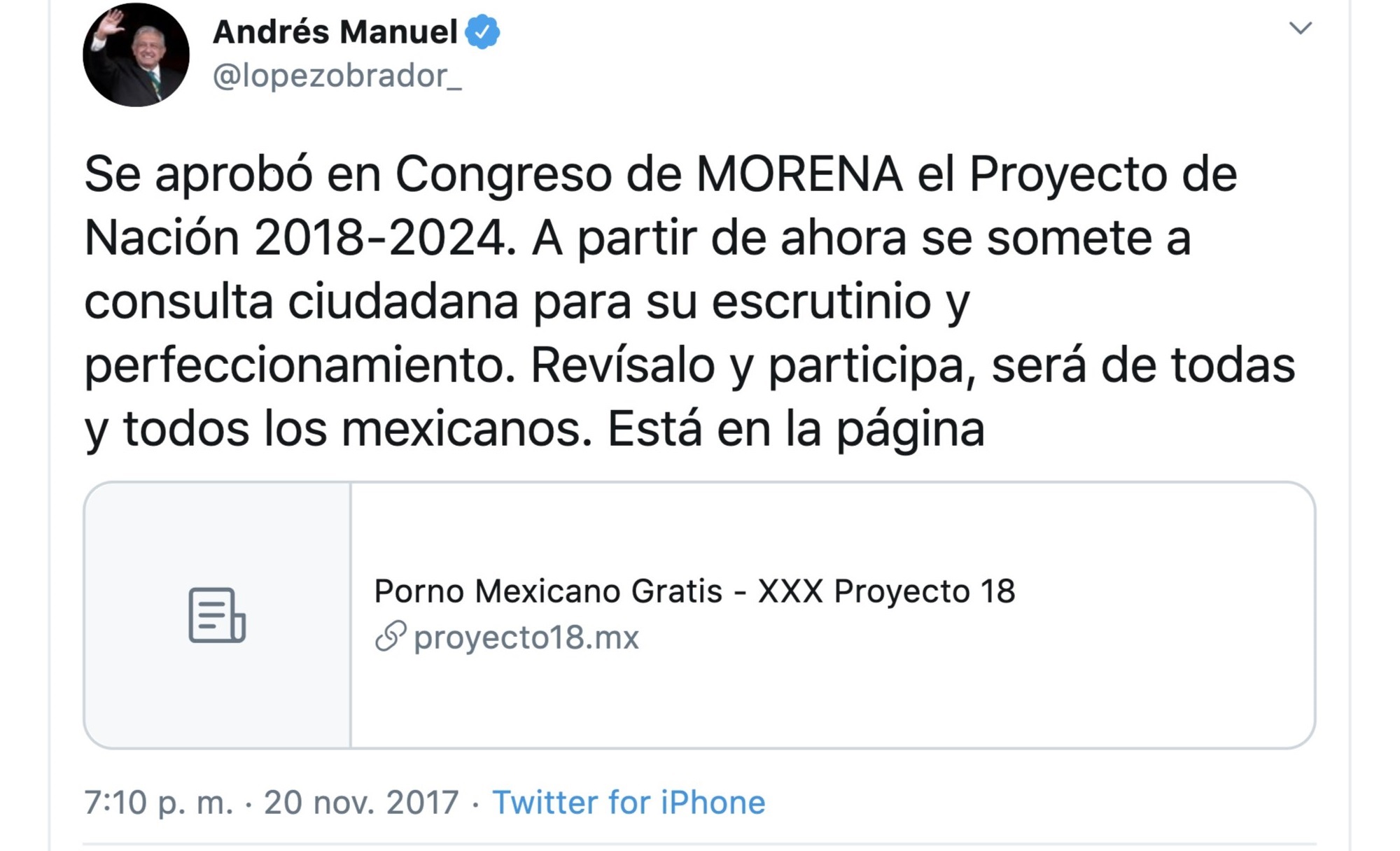 Morena difunde pornografía y no Proyecto de Nación de AMLO
