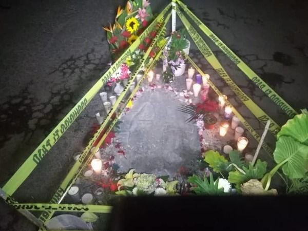 Aparece imagen de Virgen de Guadalupe en bache