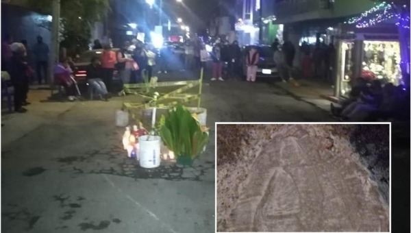 Aparece imagen de Virgen de Guadalupe en bache