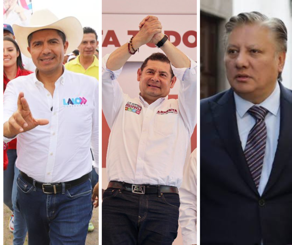 Cierran campaña los tres candidatos a la gubernatura de Puebla