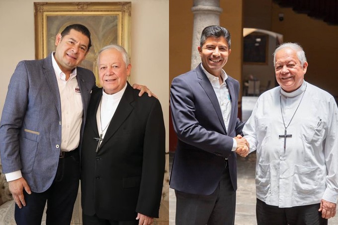 Arzobispo de Puebla se reúne con Alejandro Armenta y Eduardo Rivera