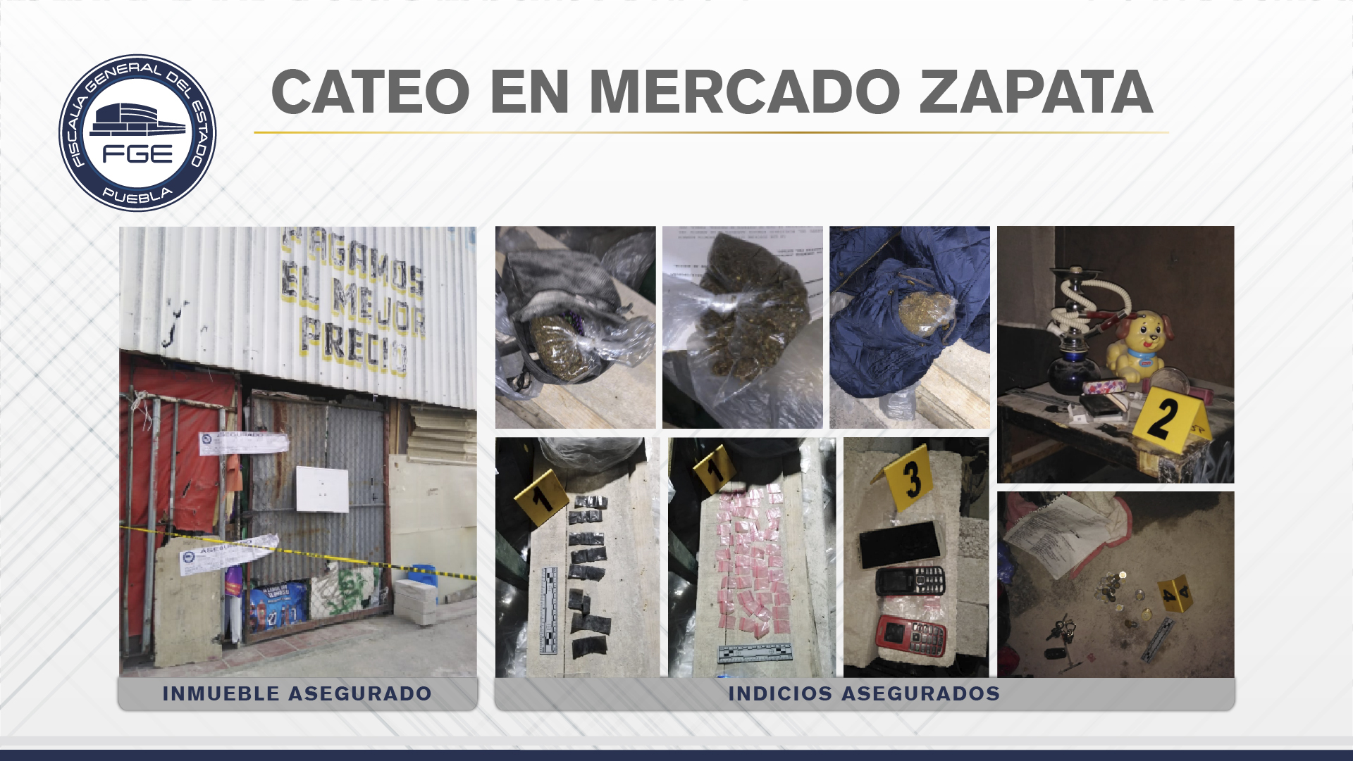 Vinculan a proceso a narcomenudistas detenidos en el mercado Zapata en Puebla