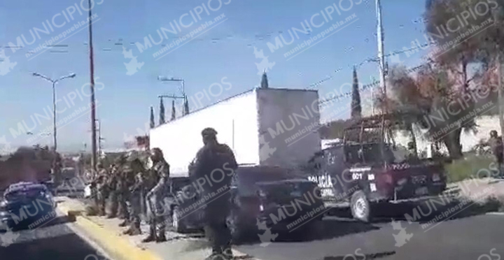 Policías y GN recuperan un tractocamión en Tecamachalco