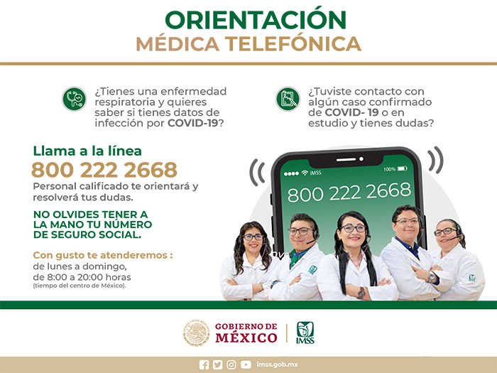 Emprende IMSS orientación telefónica para atender dudas del COVID-19