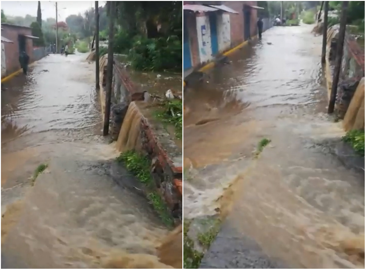 Lluvia desborda río en colonia El Carmen de Atlixco