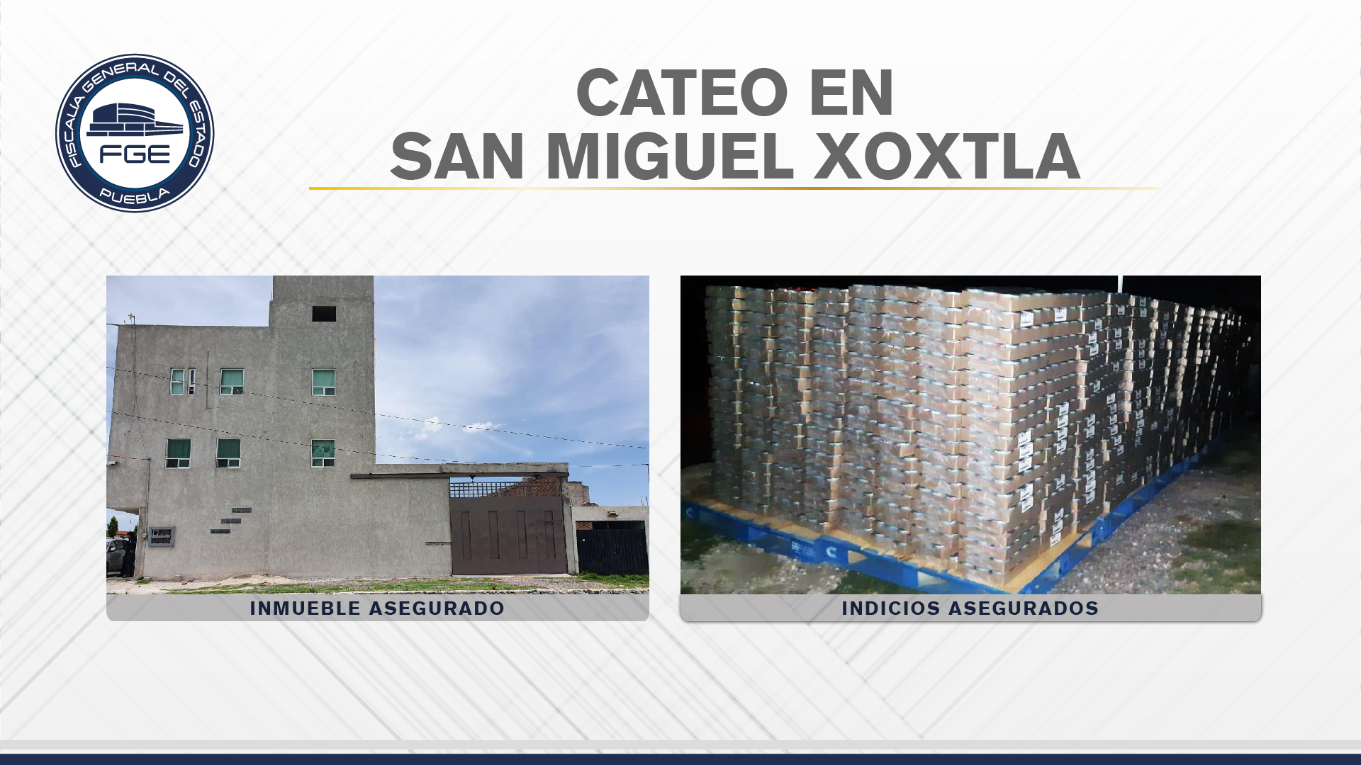 FGE recuperó en Xoxtla más de 90 mil latas de atún robadas