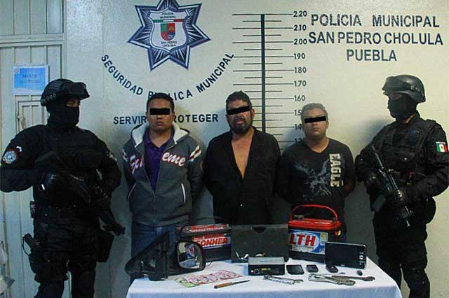 Detienen a banda por robo de autopartes en San Pedro Cholula