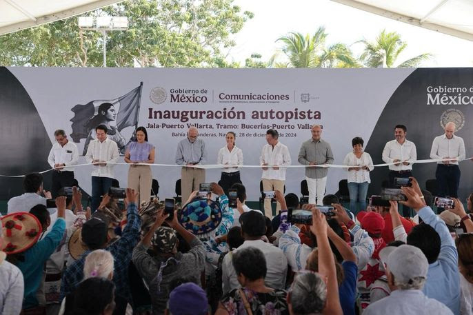 Sheibaum inauguró autopista Jala-Puerto Vallarta, tramo: Bucerías-Puerto Vallarta