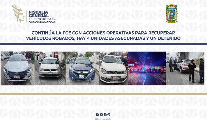 FGE revisa 155 vehículos y localiza 4 robados