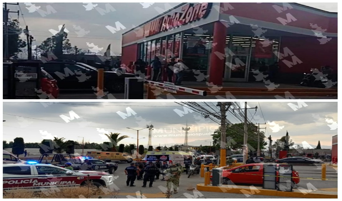 Ataque armado en Autozone Texmelucan deja dos heridos