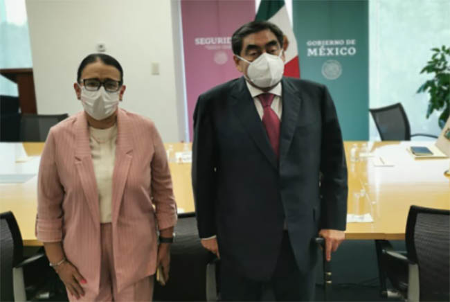 Barbosa se reúne con Rosa Icela; fortalecerán seguridad en Puebla