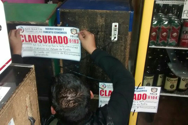 Cierran bares y tiendas por venta de alcohol a menores en Texmelucan