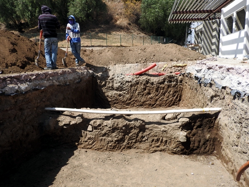 Hallan basamento prehispánico en obras de remodelación del Parque Soria