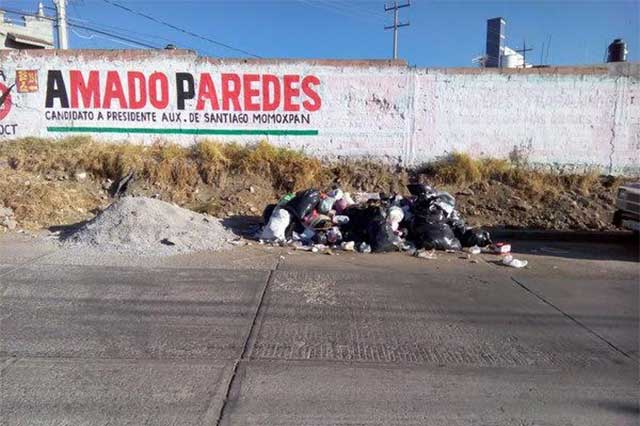 Acumulación de basura en Cholula, por descanso a empleados