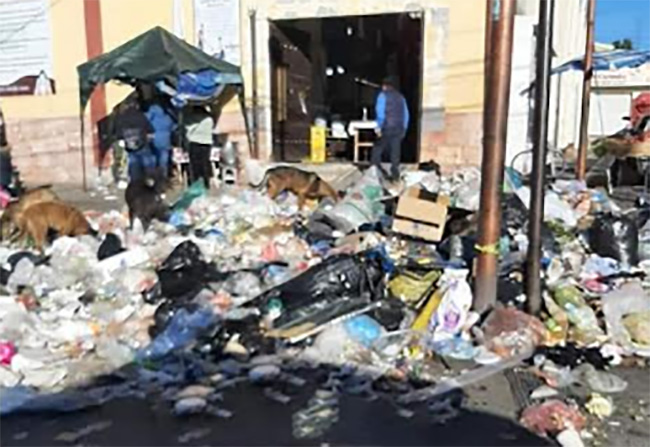 Montoneras de basura inundan mercado municipal de Acajete