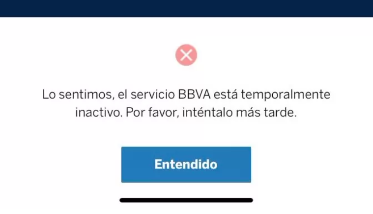 Usuarios reportan fallas en la aplicación de BBVA