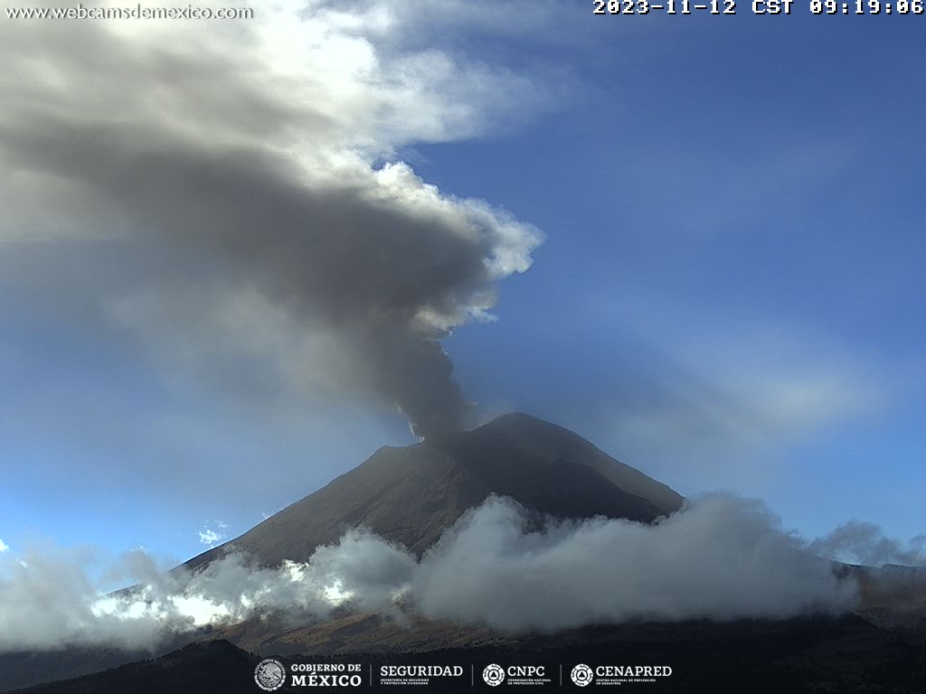 Popocatépetl registra solo 63 exhalaciones