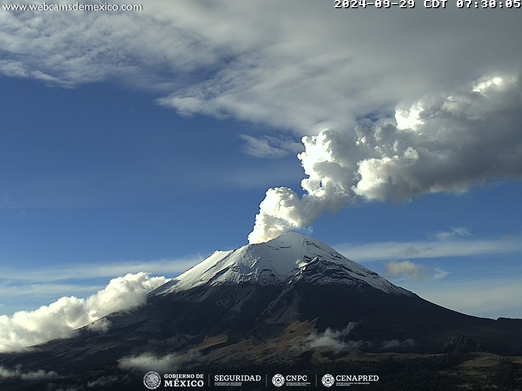 Popocatépetl registra 40 exhalaciones y 309 minutos  de tremor