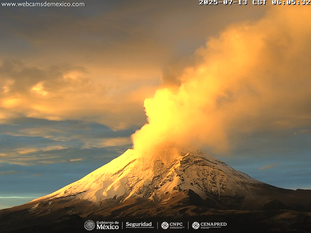 Popocatépetl, muy en calma con solo 6 exhalaciones
