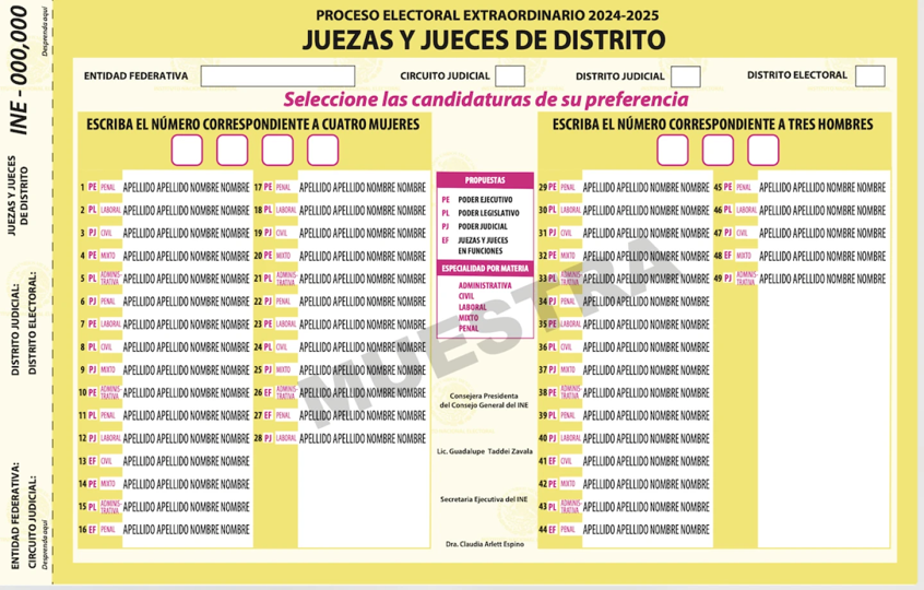 Millones de pesos costarán las boletas de la Elección Judicial 2025