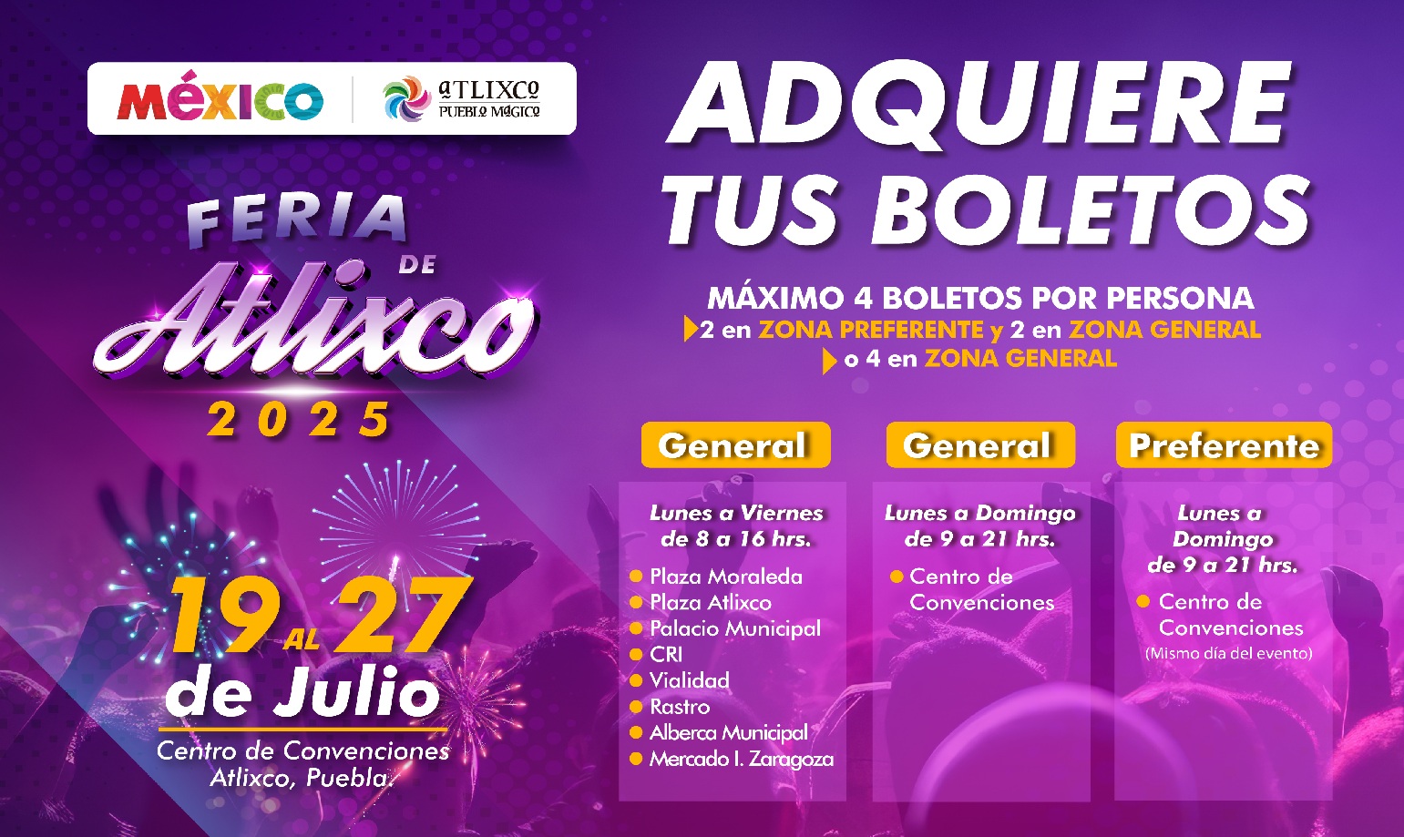 Te decimos cómo ver a tu artista favorito en la Feria de Atlixco 2025