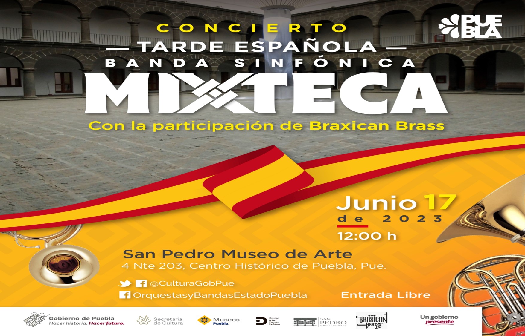 Ofrecerá gobierno de Puebla concierto Tarde Española