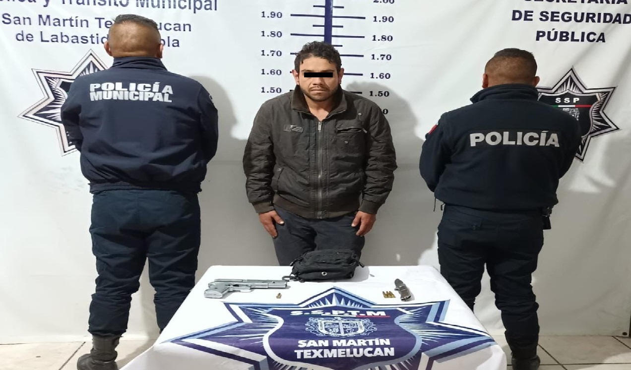 Aseguran a Bucio con arma de fuego y navaja en Texmelucan