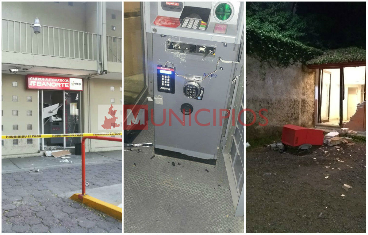 Fallan ladrones en robos de 3 cajeros en estado de Puebla