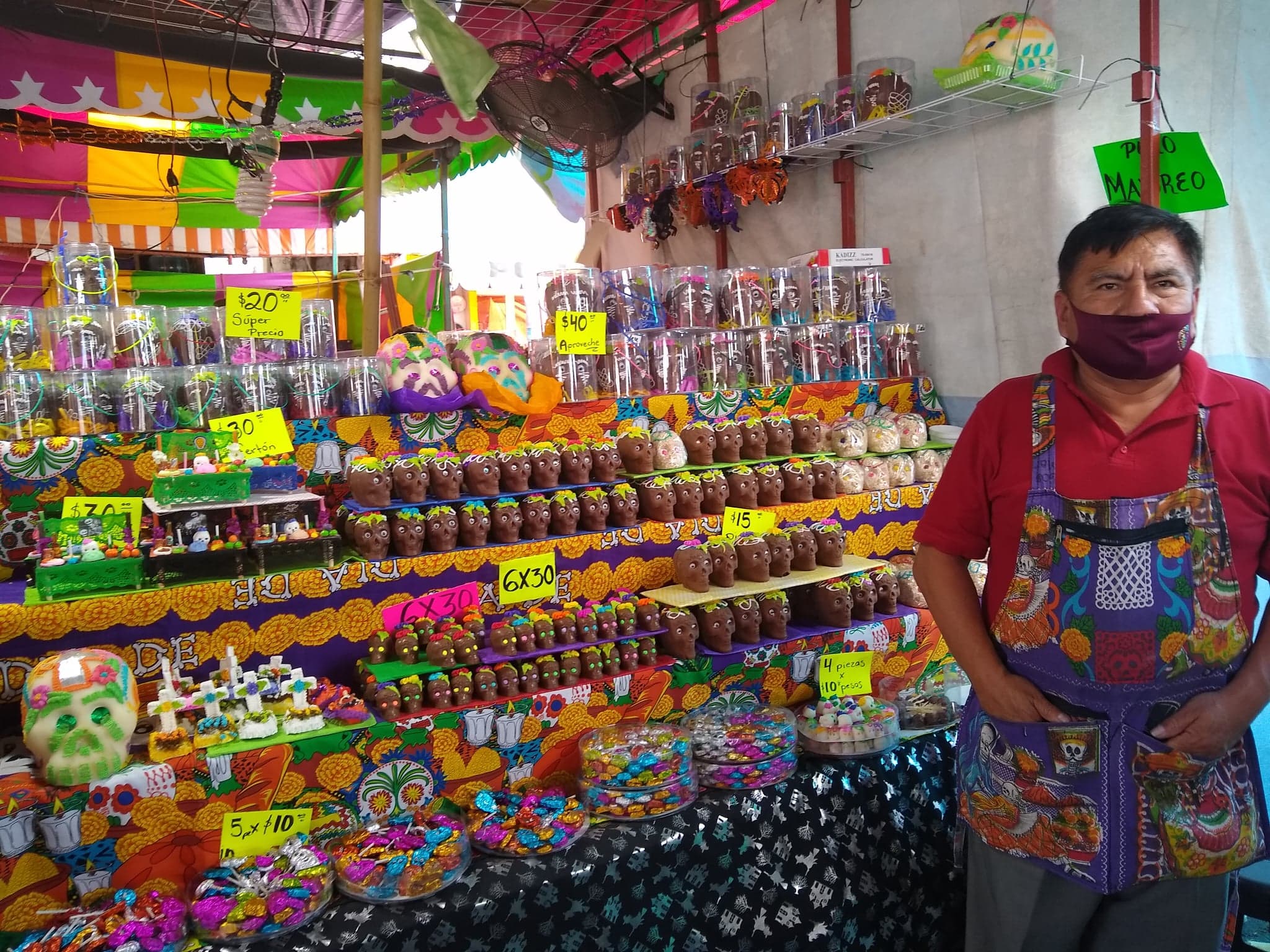 Caen ventas de productos del Día de Muertos hasta 60% en Tehuacán 