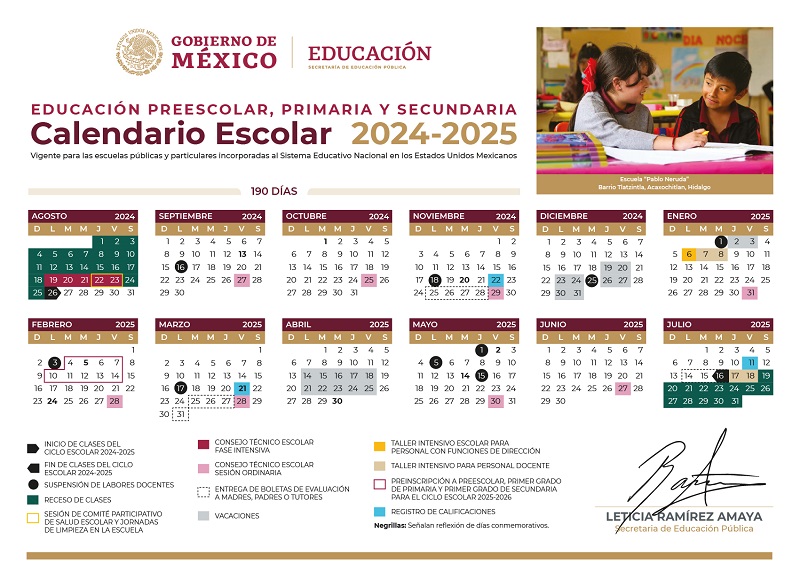 Publica SEP calendario escolar 2024 2025; vienen puentes y vacaciones